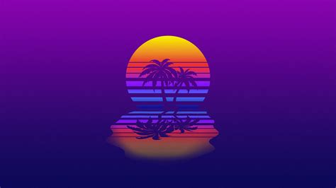 #sunset #retrowave #synthwave #4K #wallpaper #hdwallpaper #desktop Tree ...