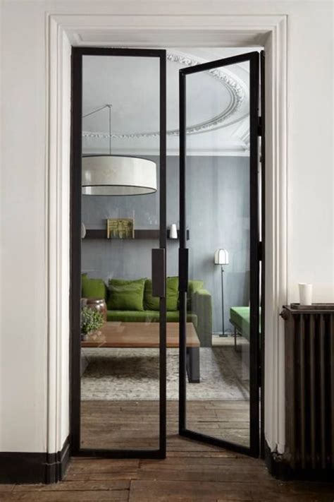 Interior, sleek, black steel and glass doors. in 2019 | Home, Door design, Design in 2020 ...