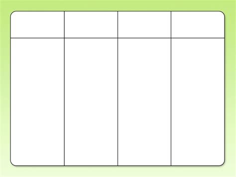 Blank Chart With 5 Columns