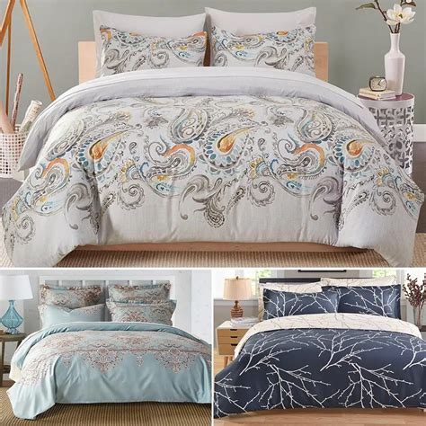 Duvet Cover With Pillow Case Quilt bed Cover Bedding Sets Single/Double ...