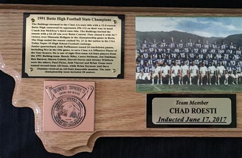 Hall of Fame plaques can still be ordered - Butte Sports