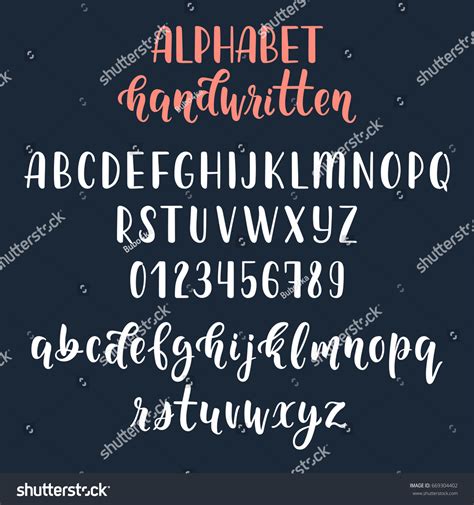 White Handwritten Latin Calligraphy Brush Script Stock Vector (Royalty ...