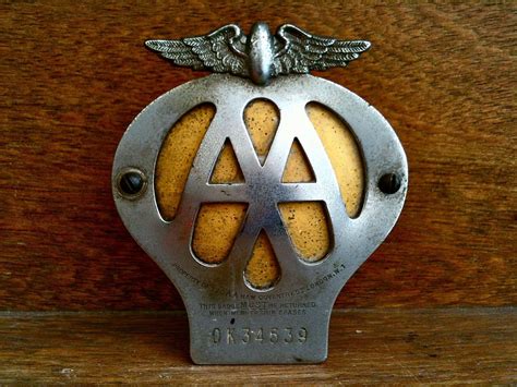 Vintage English Car Badge AA about 1950's / English Shop