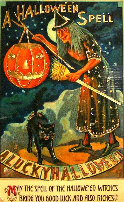 Solve Halloween Witch Postcard c. 1900’s jigsaw puzzle online with 160 ...