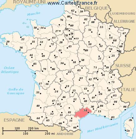 HERAULT : map, cities and data of the departement of Hérault 34