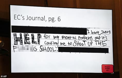 Michigan school shooter Ethan Crumbley's journal entries are shown at his mom's manslaughter ...