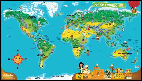 LeapReader Interactive World Map | Globe-Themed Games, Decor, and Toys ...