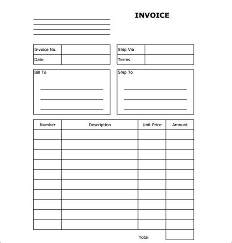 FREE 47+ Sample Blank Invoice Templates in MS Word | Google Docs