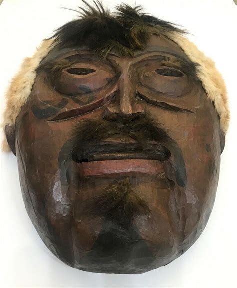 Native American Inuit Eskimo Antique Dance Mask, 1900 For Sale at 1stdibs