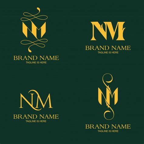 Premium Vector | Elegant letter nm logo template | Letter logo design ...