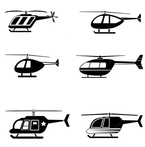 Premium Vector | Helicopter vector icon. Helicopter transportation silhouettes