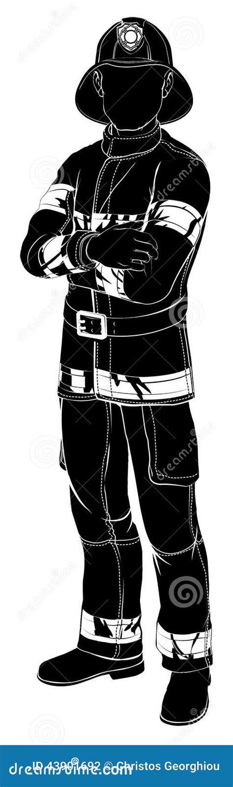 Firefighter Or Fireman Silhouette Stock Vector - Image: 43901692