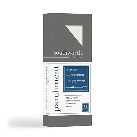 Southworth #10 Parchment Envelopes, 9.5" X 4.125", Ivory, 50/Box (P984 ...