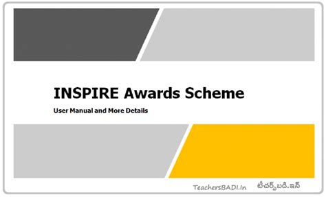 INSPIRE Award Scheme User Manual for School Authority and More details here