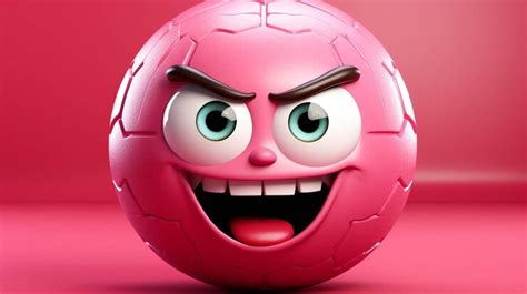 Premium AI Image | 3D ball emoji character in angry emotion action