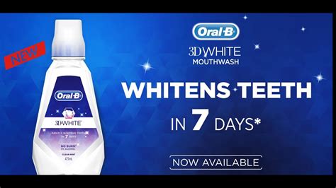 Oral-B 3D White Mouthwash - Whitening Demo - YouTube