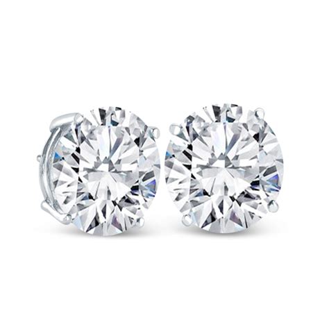 4 Prong Diamond Stud Earrings Transparent Background Png