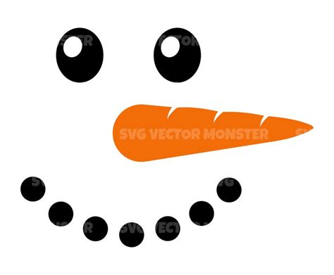 Snowman Face Svg. Vector Cut File for Cricut Silhouette Pdf - Etsy
