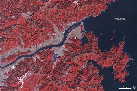 Flooding along the Kitakami River, Japan