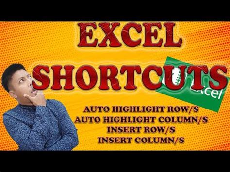 SHORTCUT FOR HIGHLIGHTING ROW/COLUMN / SHORTCUT FOR INSERTING ROW/COLUMN #excel #tutorial #tips ...