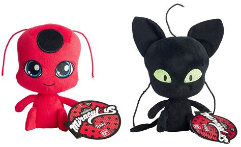 Miraculous: Tales of Ladybug & Cat Noir ~ TIKKI & PLAGG Plush Set ~ Adrien Marinette Stuffed ...