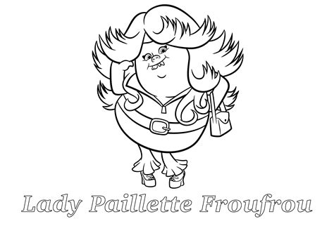 Brigitte with her new identity - Trolls Coloring Pages for Kids