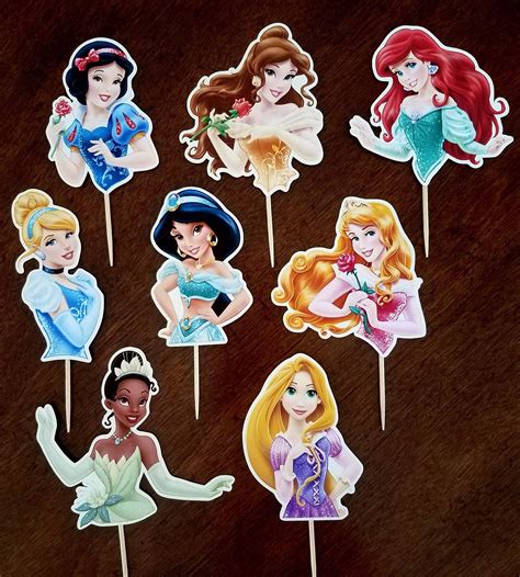 Set of 24 DISNEY PRINCESS Cupcake Toppers, Disney Princess Cake Toppers, Disney Princess Cupcake ...