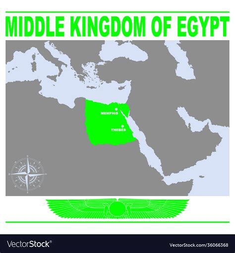 Map middle kingdom egypt Royalty Free Vector Image