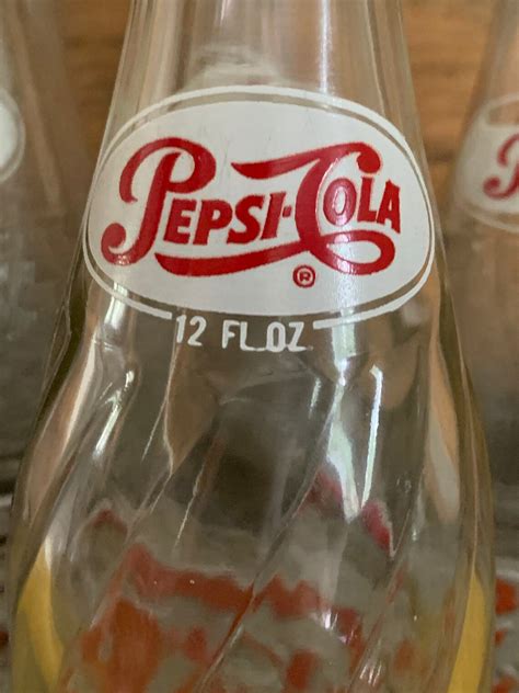 Vintage Pepsi-cola Bottle-mid Century Swirl Glass Bottle-12 | Etsy