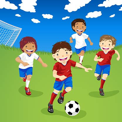 Children Soccer Competition Stock Illustration - Download Image Now ...