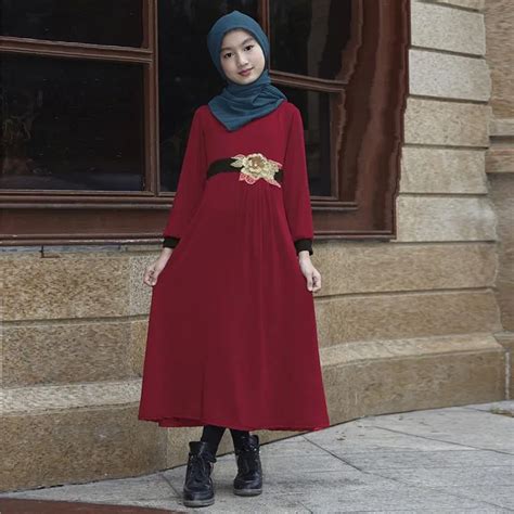 Traditional Dubai Saudi Arabia robe Fashion Kids Child Abaya Clothing ...