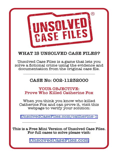 Unsolved Case Files Fox | PDF