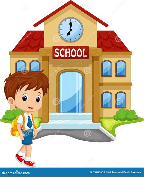 Cute schoolboy cartoon stock illustration. Image of illustration - 55203668