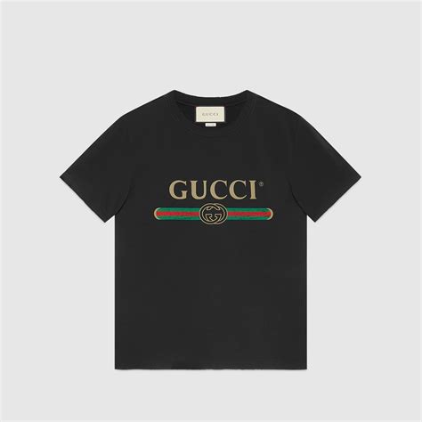 Washed T-shirt with Gucci logo - Gucci Men's T-shirts 440103X3F051508