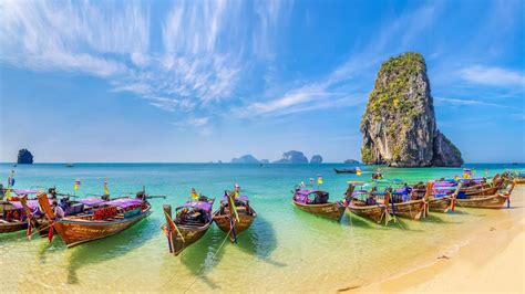 Thailand Country In Asia The Exotic Island Of Phuket Beach Sand Boat ...