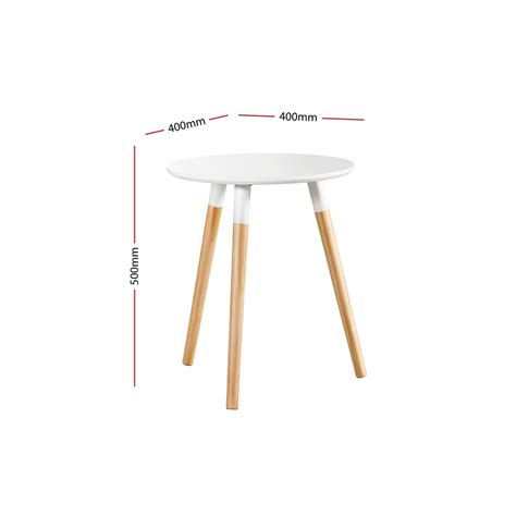 Groove Round Wooden Side Table Bedside Small Coffee Table Natural White ...