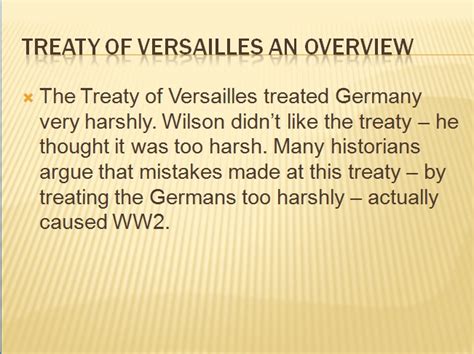 Treaty of Versailles - Mr Palmer's Geography & History