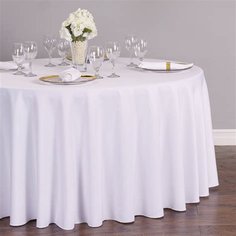 LinenTablecloth 120-Inch Round Polyester Tablecloth White | eBay