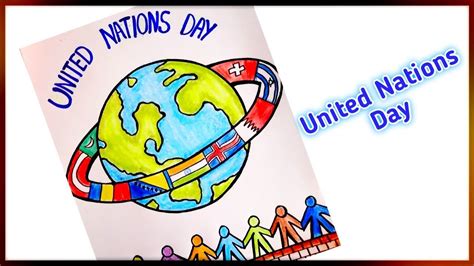 United Nations Day 2020 Poster | Un Day Poster | Easy United Nations Day Drawing - YouTube