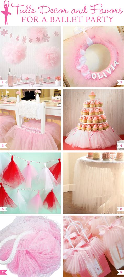 Tulle decor and favors for a ballet party - Chickabug