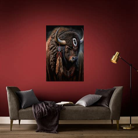 Buffalo Art Print or Canvas Native American Art Print Bison - Etsy