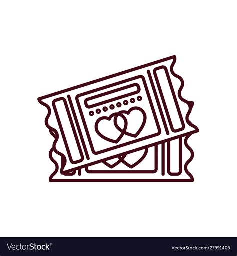 Isolated love tickets line design Royalty Free Vector Image