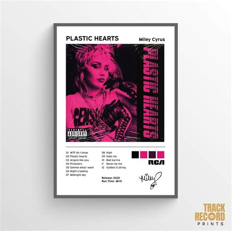 Miley Cyrus Plastic Hearts Album Poster Print Wall Art Decor Music Gift ...