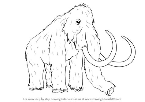 Step by Step How to Draw a Woolly mammoth : DrawingTutorials101.com