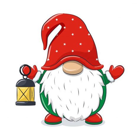 Cute Cheerful Gnome With Night Light. | Christmas drawing, Christmas ...