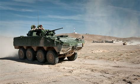 A Polish Army KTO Rosomak armored modular vehicle patrols near Camp Giro in Ghazni Province ...