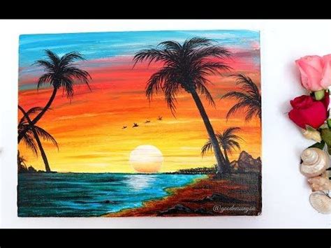 Seascape Sunset Drawing For Kids