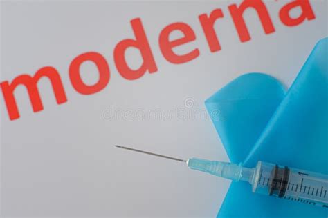 Moderna Logo and a Syringe on a White Background Editorial Photography ...