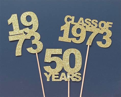 1973 Centerpiece Sticks Set of 3 50 Years 50th Birthday - Etsy School Reunion Decorations, Class ...