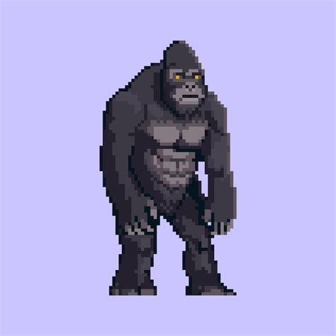 Premium Vector | Pixel art gorilla character